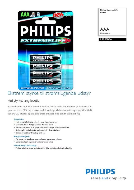 Mode d'emploi PHILIPS LR03EB8A