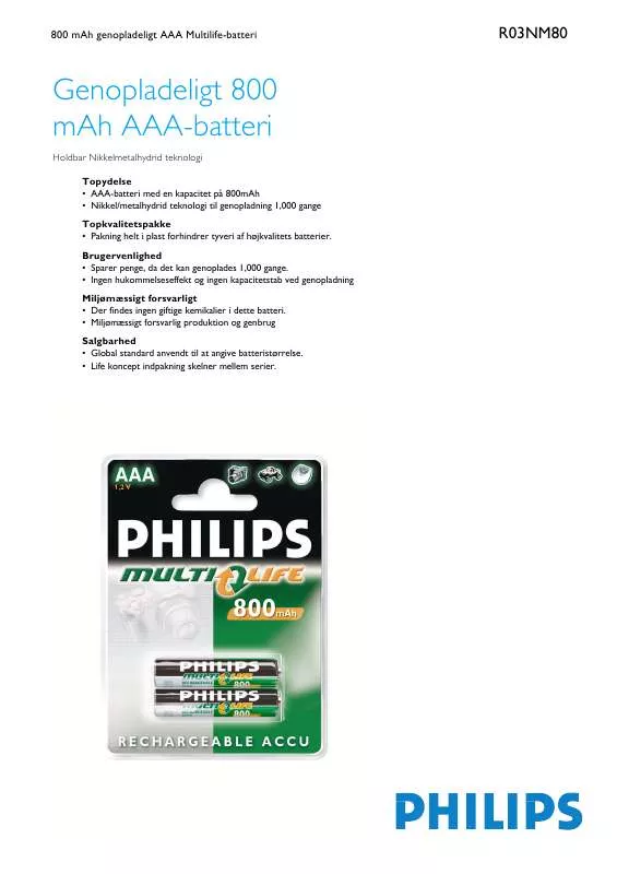 Mode d'emploi PHILIPS R03NM80