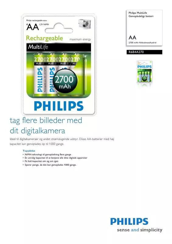 Mode d'emploi PHILIPS R6B4A270