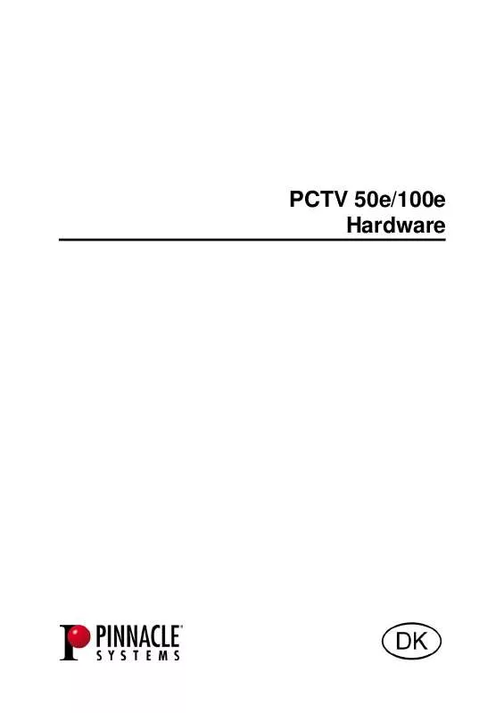 Mode d'emploi PINNACLE PCTV 100E