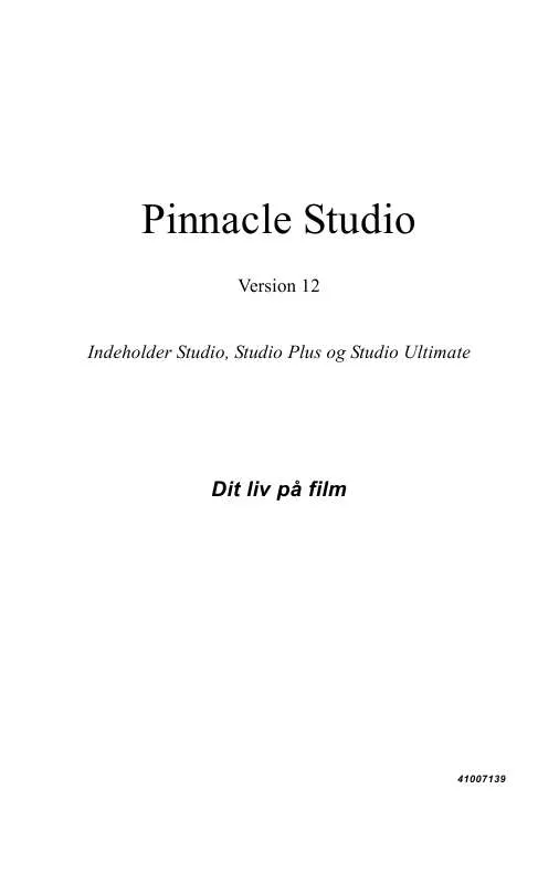 Mode d'emploi PINNACLE STUDIO 12