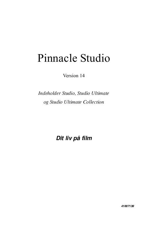 Mode d'emploi PINNACLE STUDIO 14