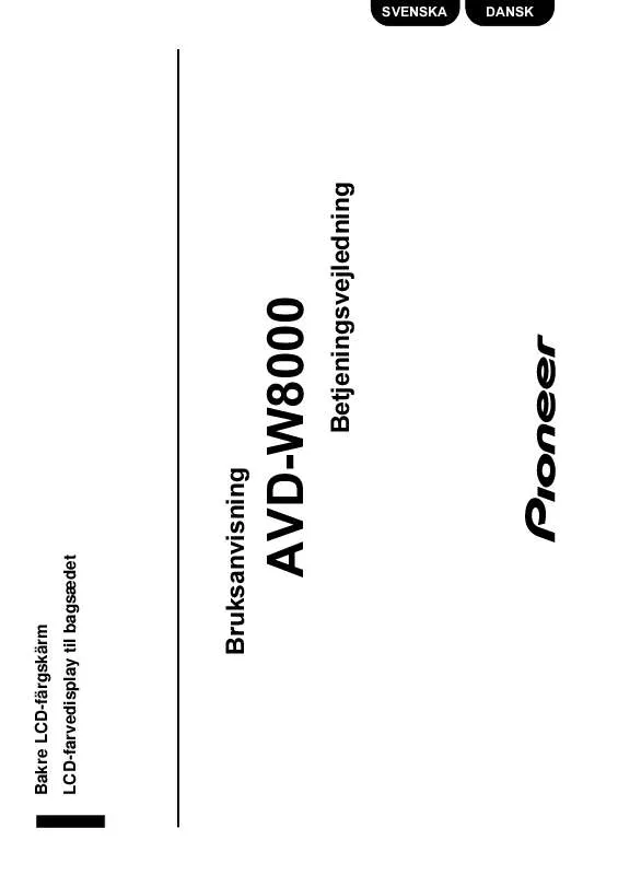 Mode d'emploi PIONEER AVD-W8000