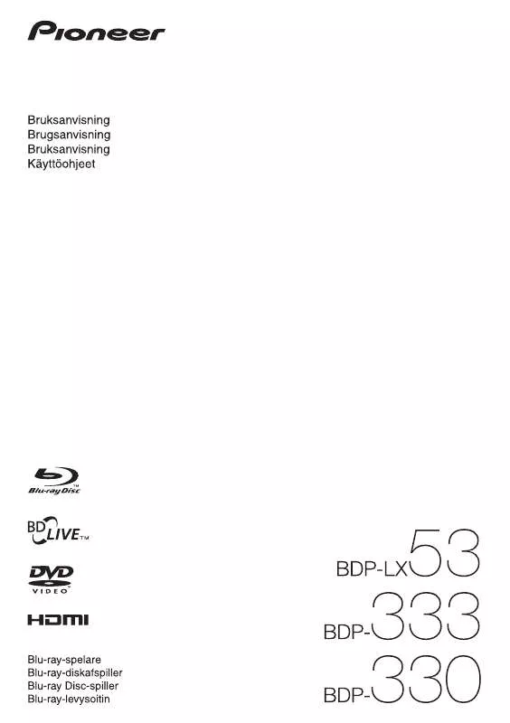 Mode d'emploi PIONEER BDP-333