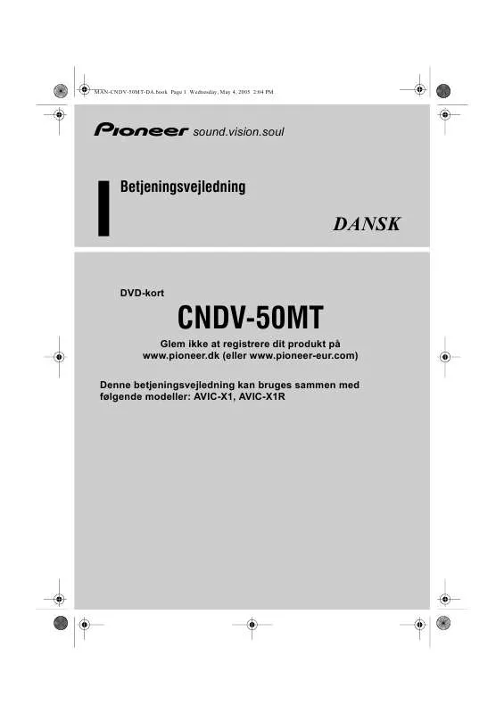 Mode d'emploi PIONEER CNDV-50MT