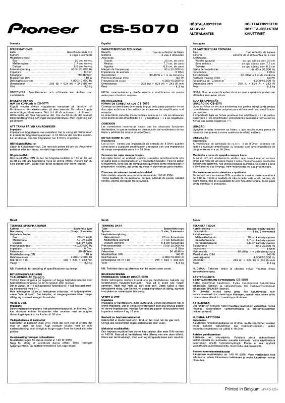 Mode d'emploi PIONEER CS-5070