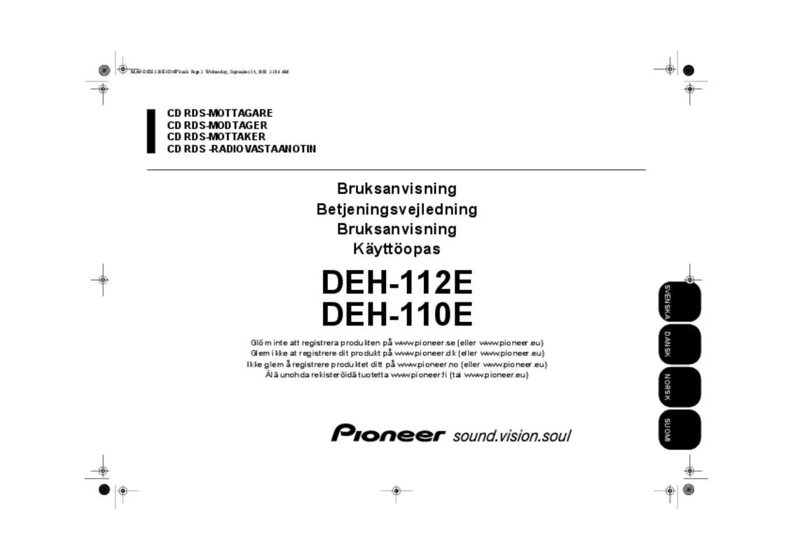 Mode d'emploi PIONEER DEH-110E