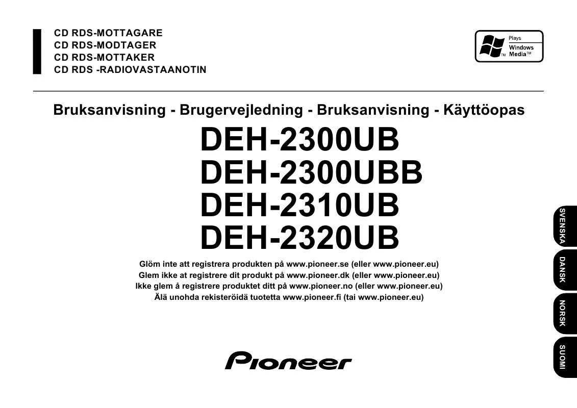 Mode d'emploi PIONEER DEH-2300UB