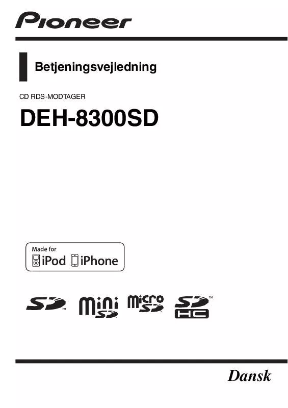 Mode d'emploi PIONEER DEH-8300SD