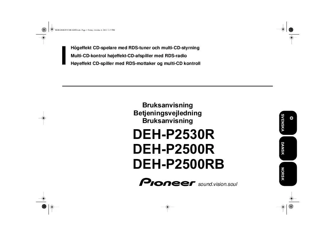 Mode d'emploi PIONEER DEH-P2500R