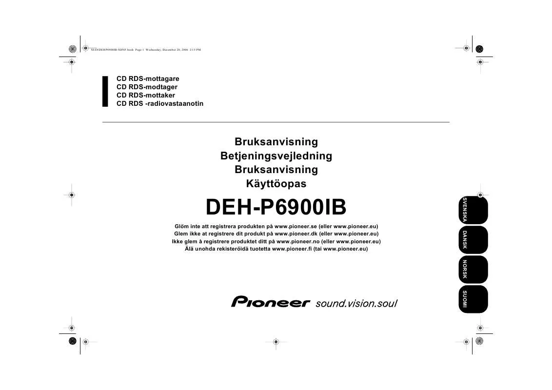 Mode d'emploi PIONEER DEH-P6900IB