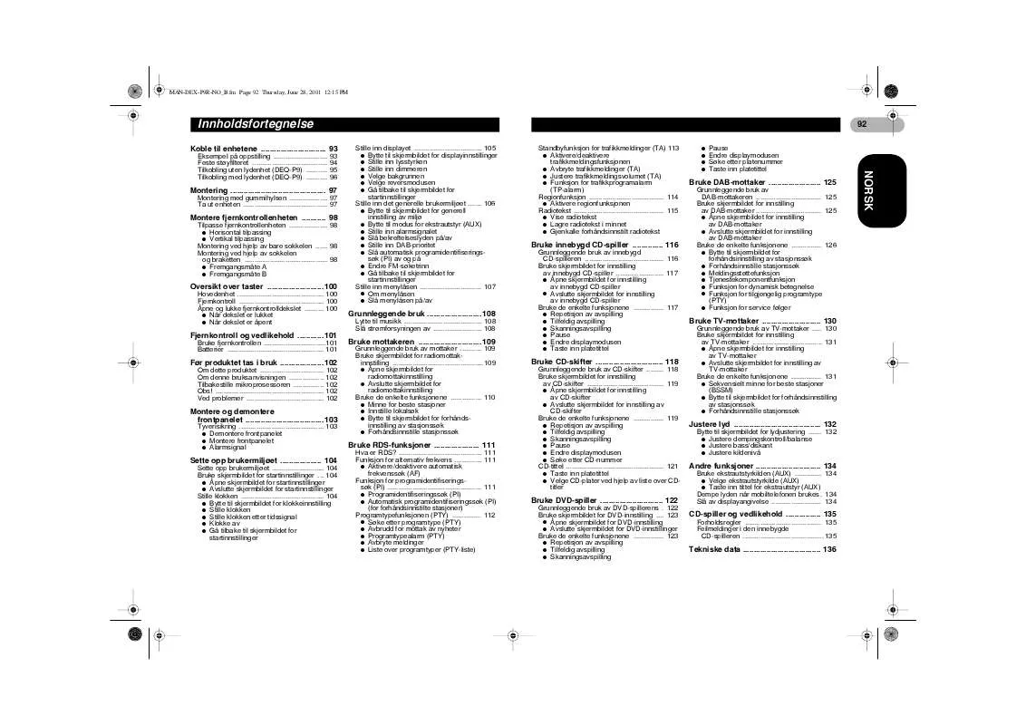 Mode d'emploi PIONEER DEX-P9R