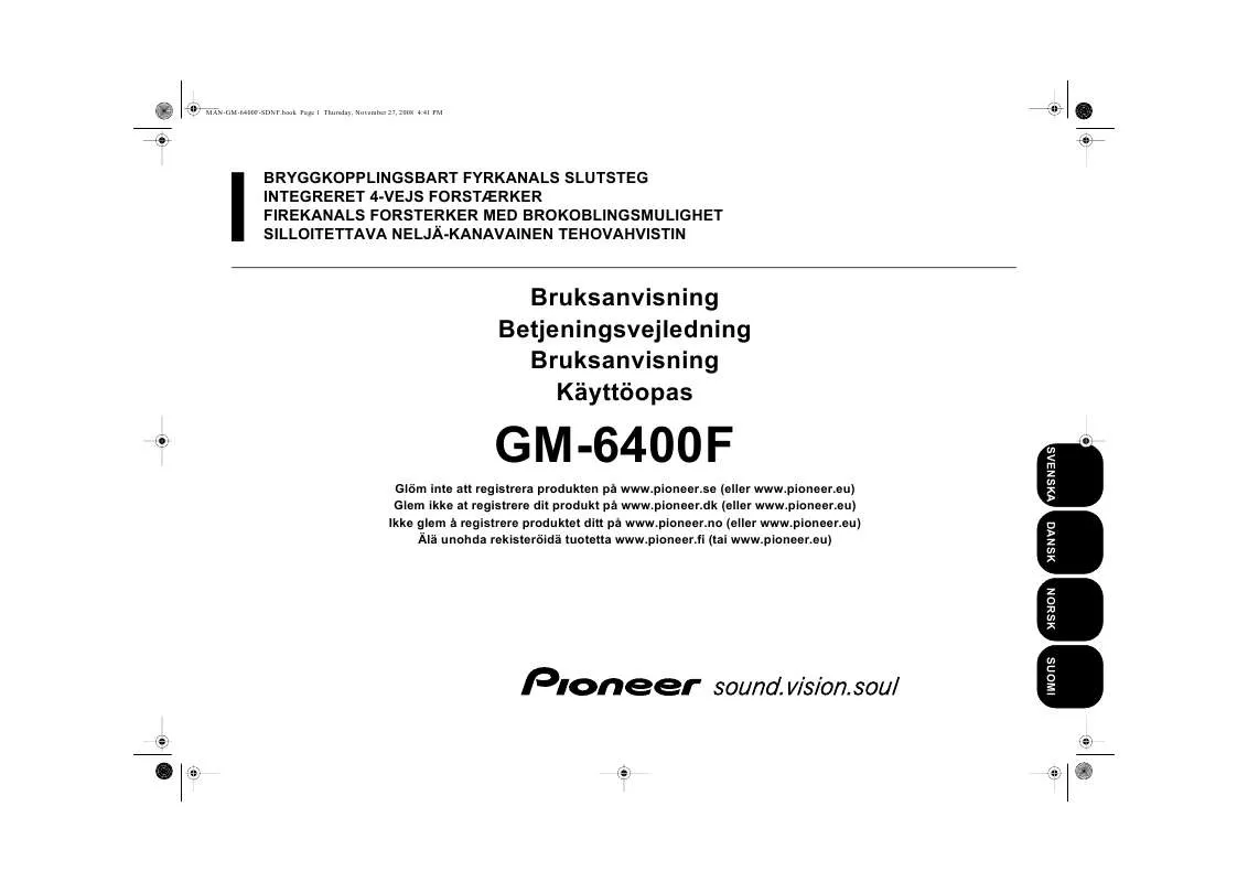 Mode d'emploi PIONEER GM-6400F