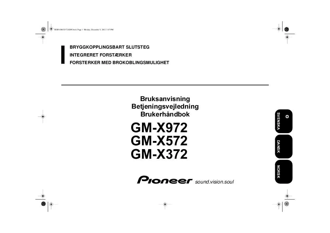 Mode d'emploi PIONEER GM-X972