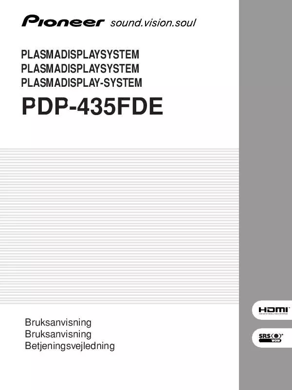 Mode d'emploi PIONEER PDP-435FDE