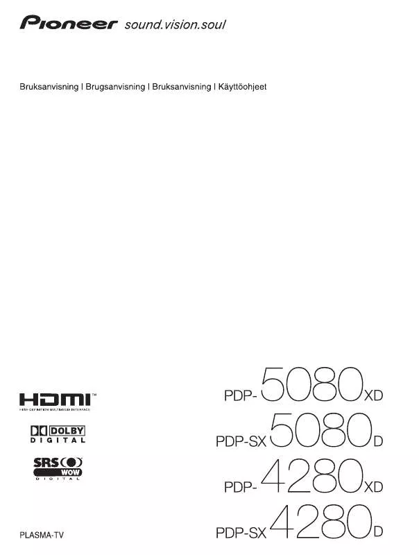 Mode d'emploi PIONEER PDP-SX4280D