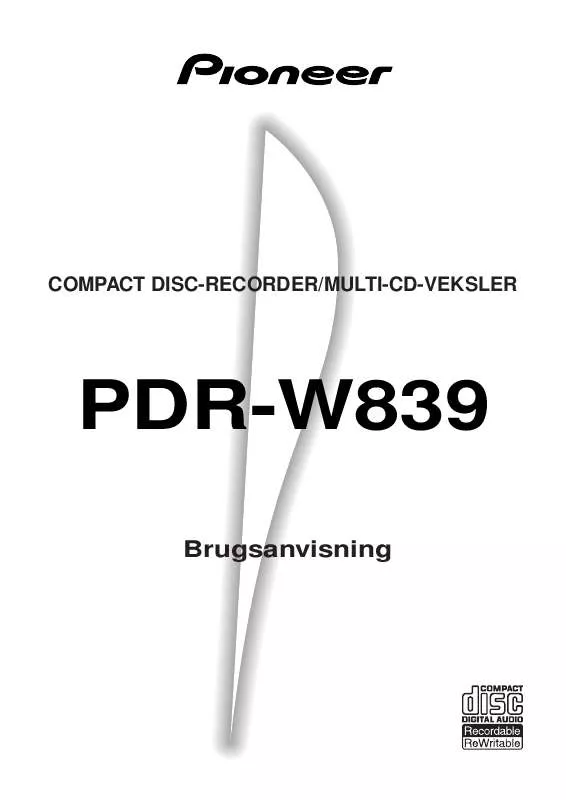 Mode d'emploi PIONEER PDR-W839