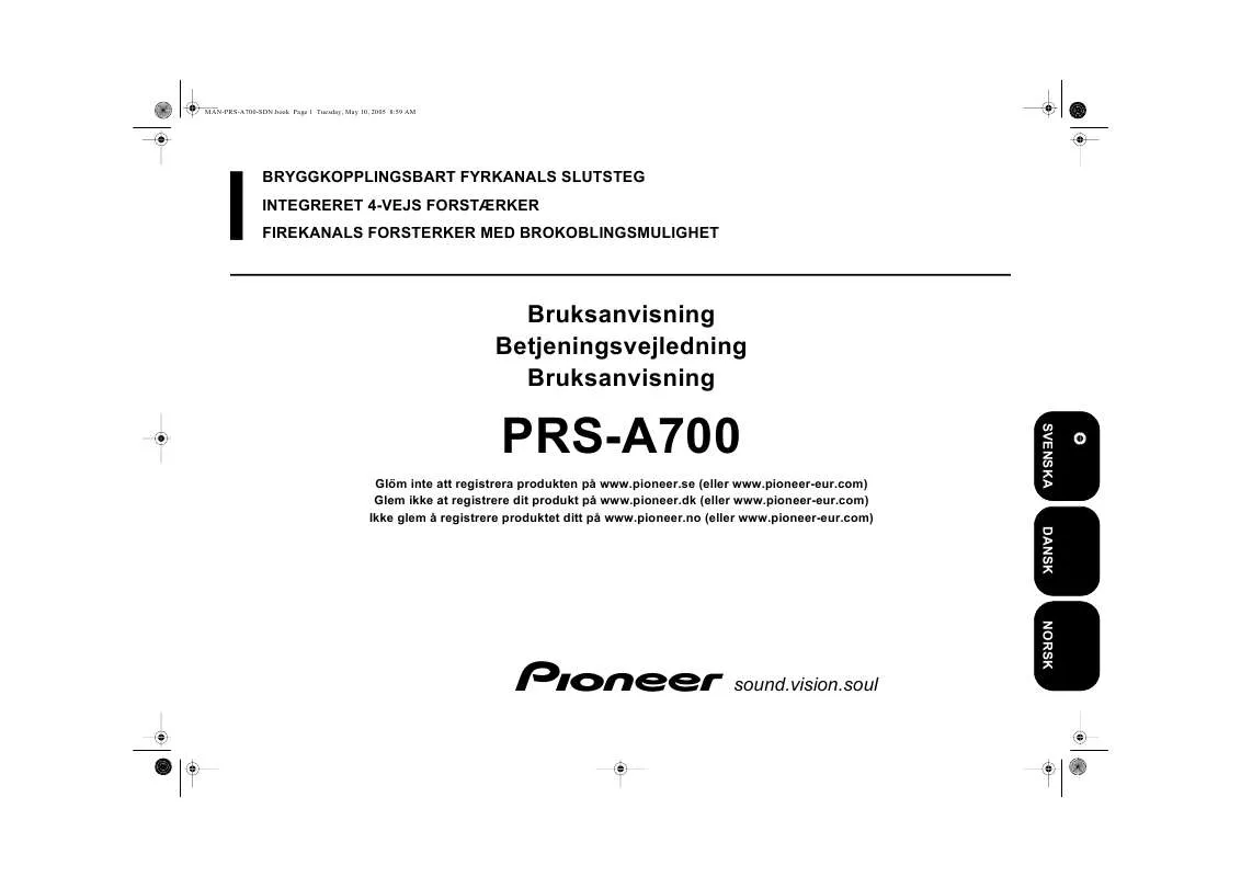 Mode d'emploi PIONEER PRS-A700