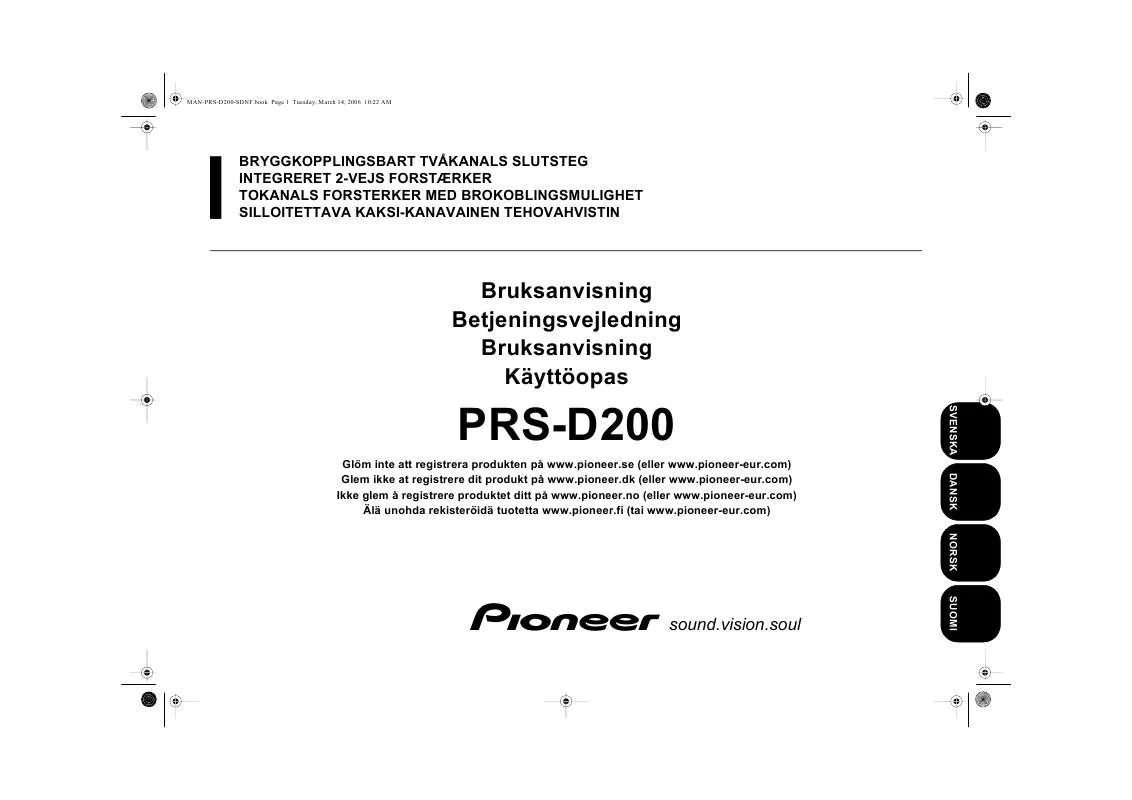 Mode d'emploi PIONEER PRS-D200