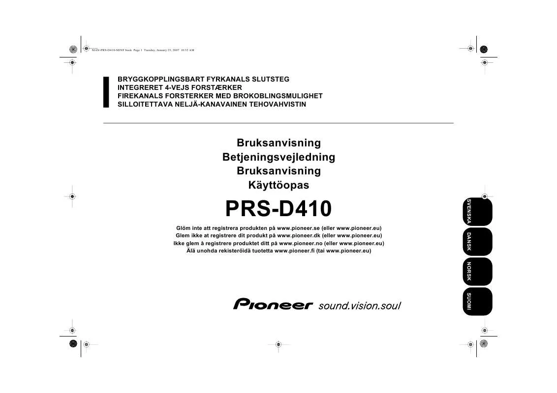 Mode d'emploi PIONEER PRS-D410