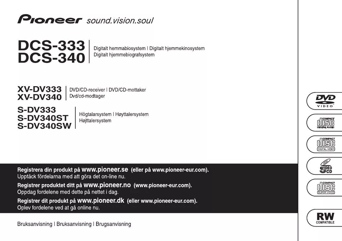 Mode d'emploi PIONEER S-DV340SW