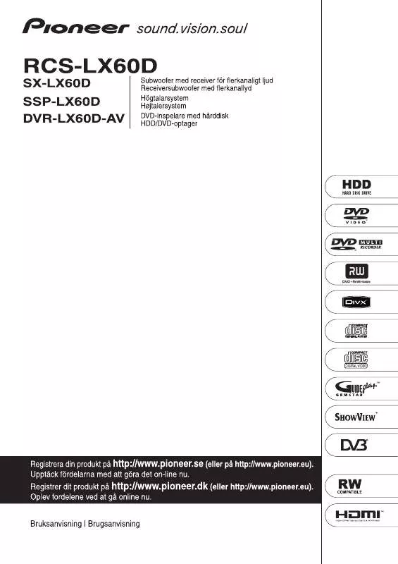 Mode d'emploi PIONEER SX-LX60D (RCS-LX60D)