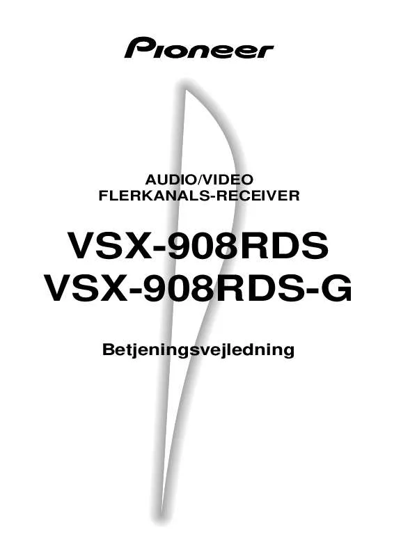 Mode d'emploi PIONEER VSX-908RDS(-G)