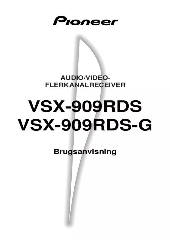 Mode d'emploi PIONEER VSX-909RDS(-G)