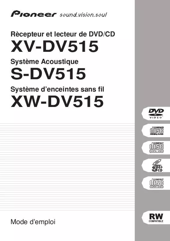 Mode d'emploi PIONEER XW-DV515