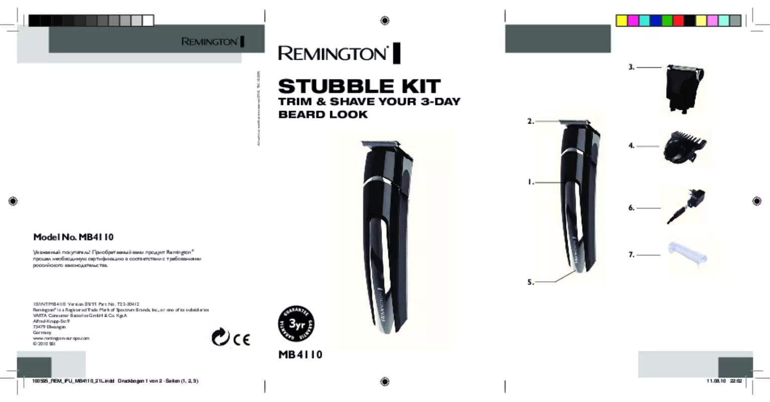 Mode d'emploi REMINGTON MB4110