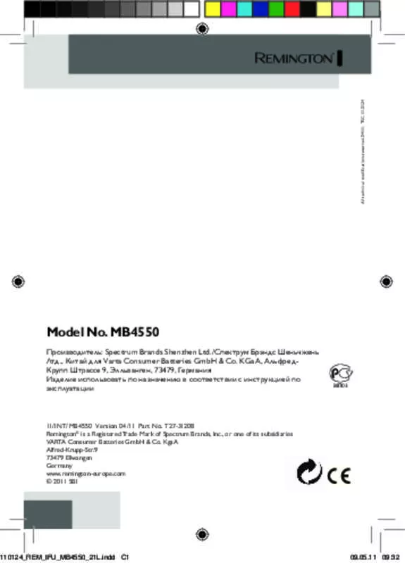 Mode d'emploi REMINGTON MB4550