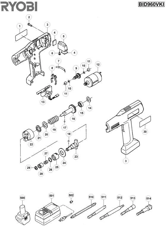 Mode d'emploi RYOBI BID960VKI