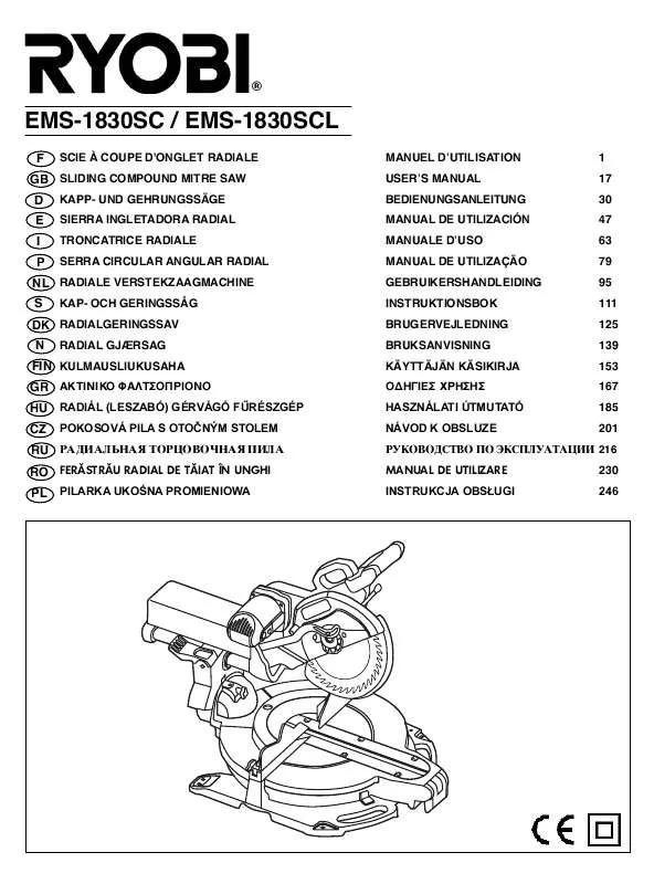 Mode d'emploi RYOBI EMS-1830SC