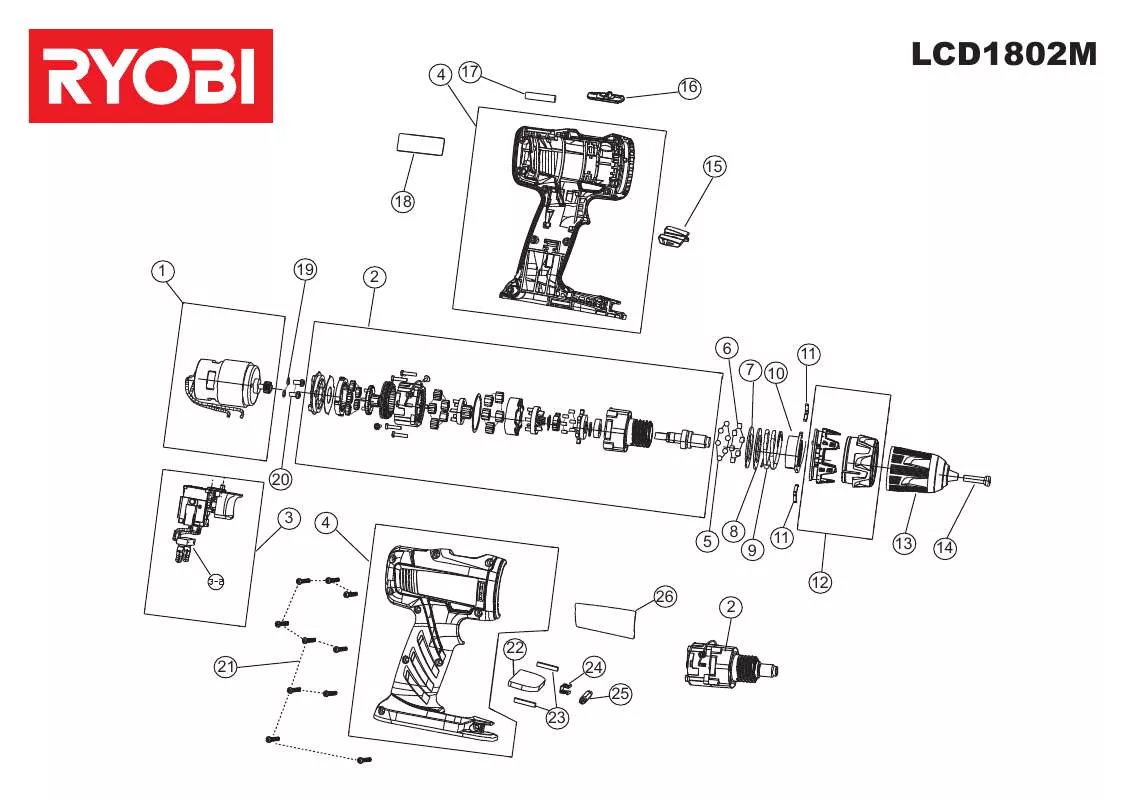 Mode d'emploi RYOBI LCD1802M