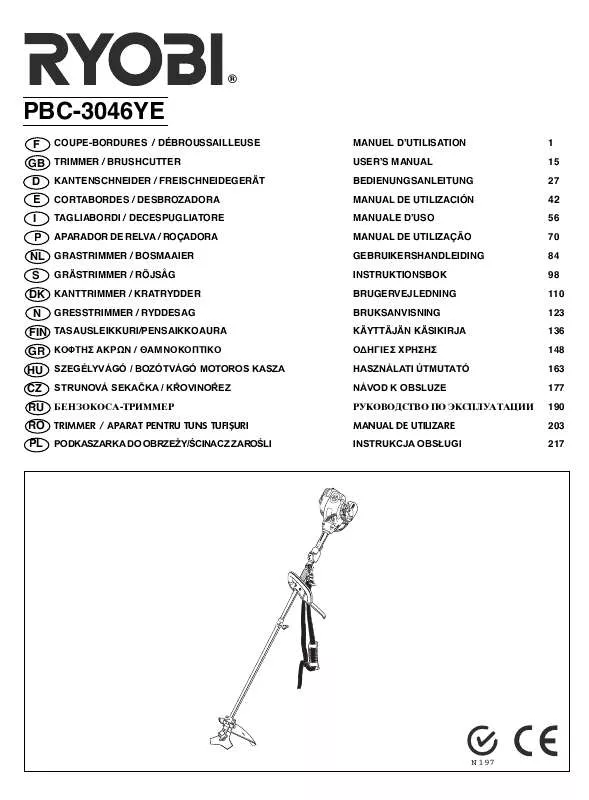 Mode d'emploi RYOBI PBC-3046YE