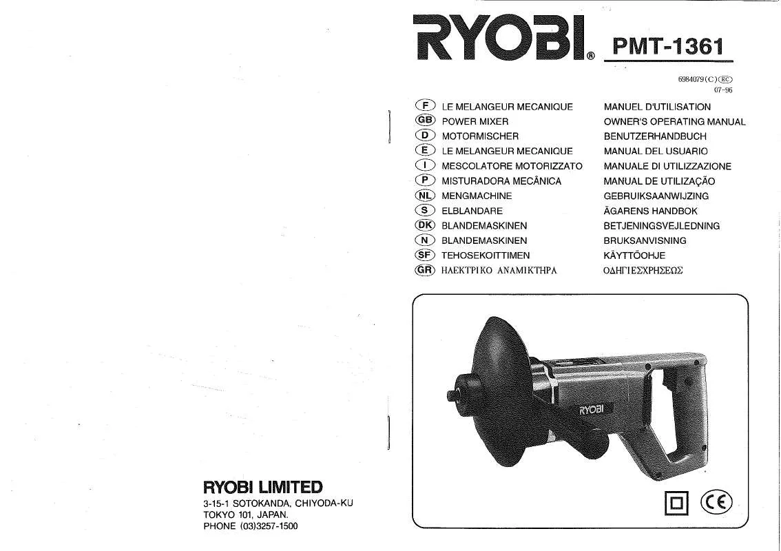 Mode d'emploi RYOBI PMT-1361