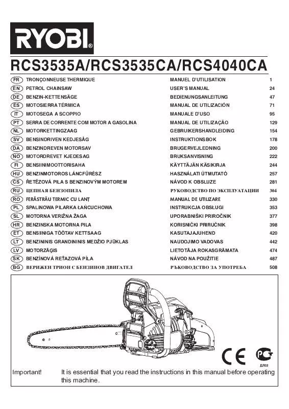 Mode d'emploi RYOBI RCS4040CA