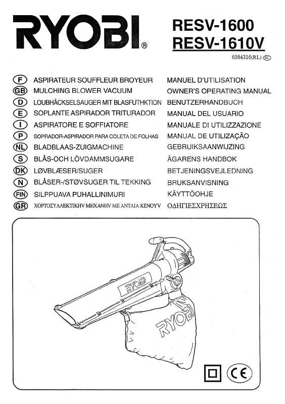 Mode d'emploi RYOBI RESV-1600