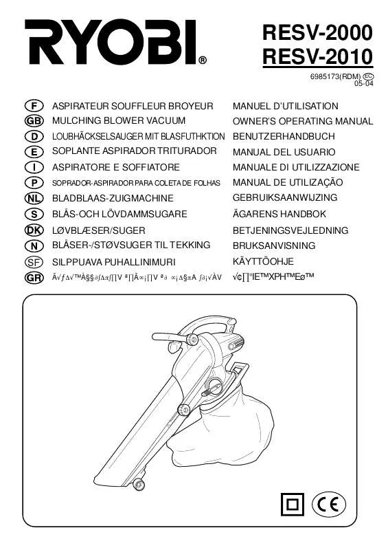 Mode d'emploi RYOBI RESV-2000