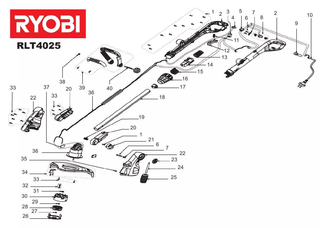 Mode d'emploi RYOBI RLT4025