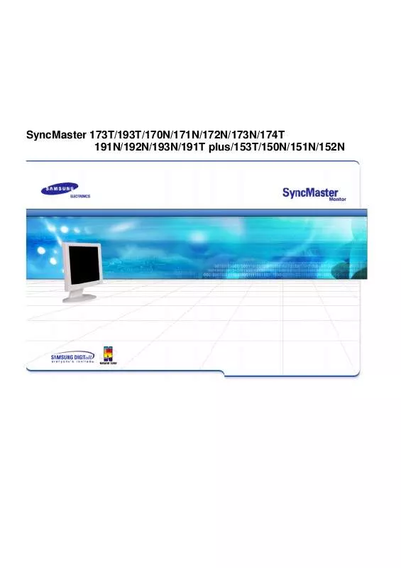 Mode d'emploi SAMSUNG SYNCMASTER 173T