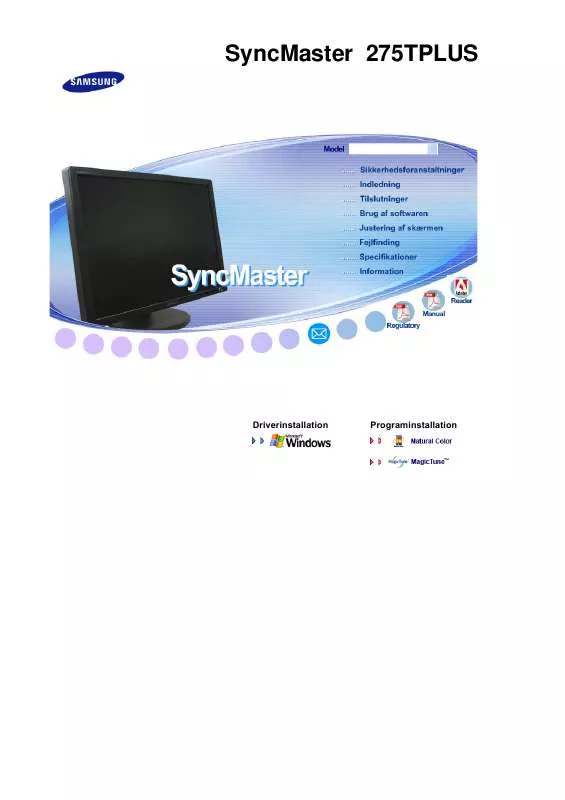 Mode d'emploi SAMSUNG SYNCMASTER 275TPLUS