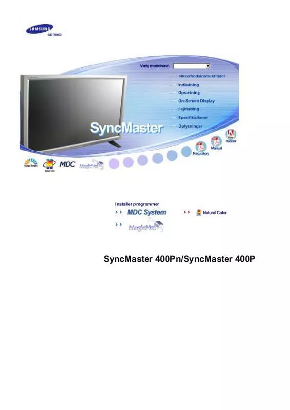 Mode d'emploi SAMSUNG SYNCMASTER 400P