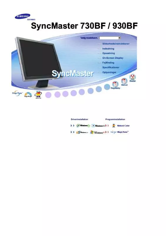 Mode d'emploi SAMSUNG SYNCMASTER 730BF