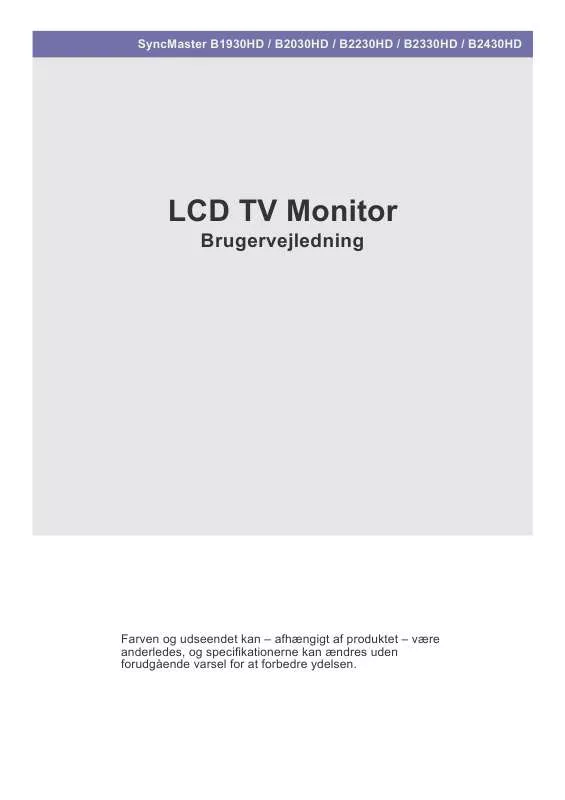 Mode d'emploi SAMSUNG B2430HD