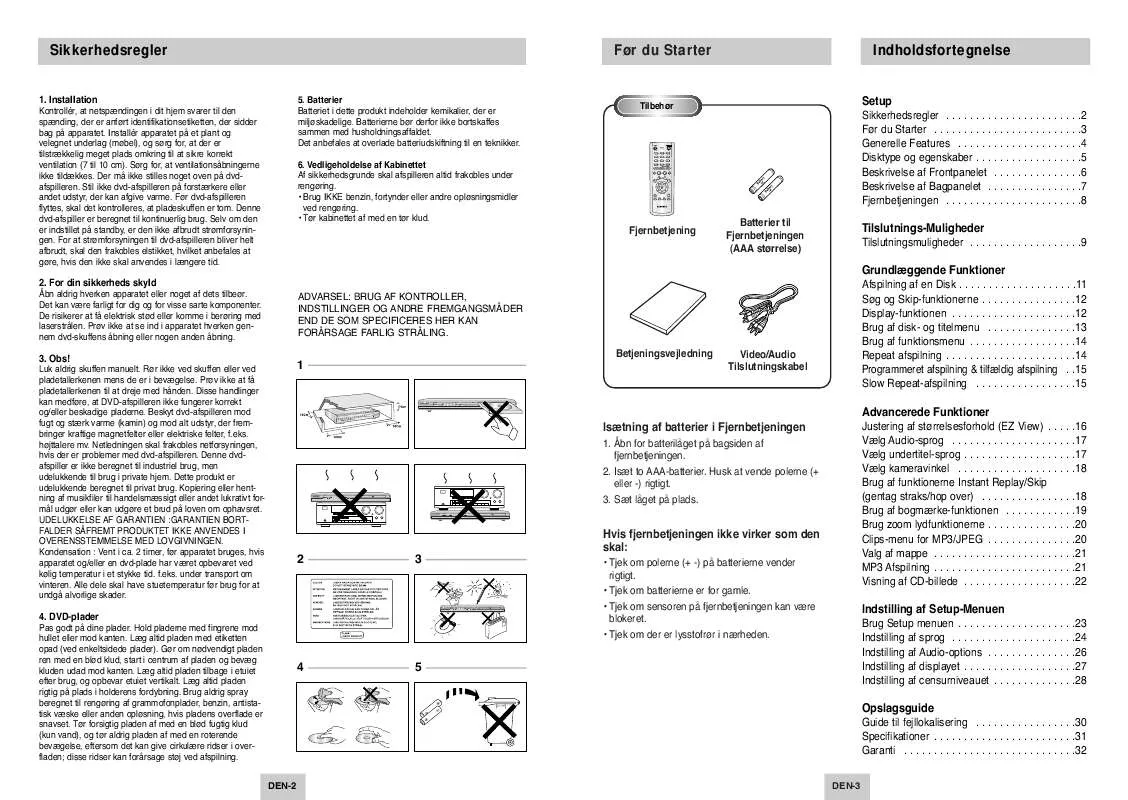 Mode d'emploi SAMSUNG DVD-P142