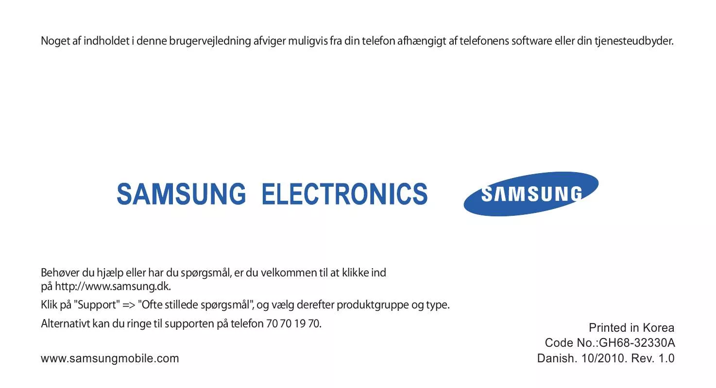 Mode d'emploi SAMSUNG GT-I8700