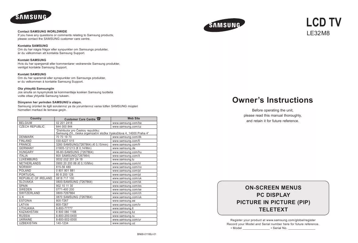 Mode d'emploi SAMSUNG LE32M86BD