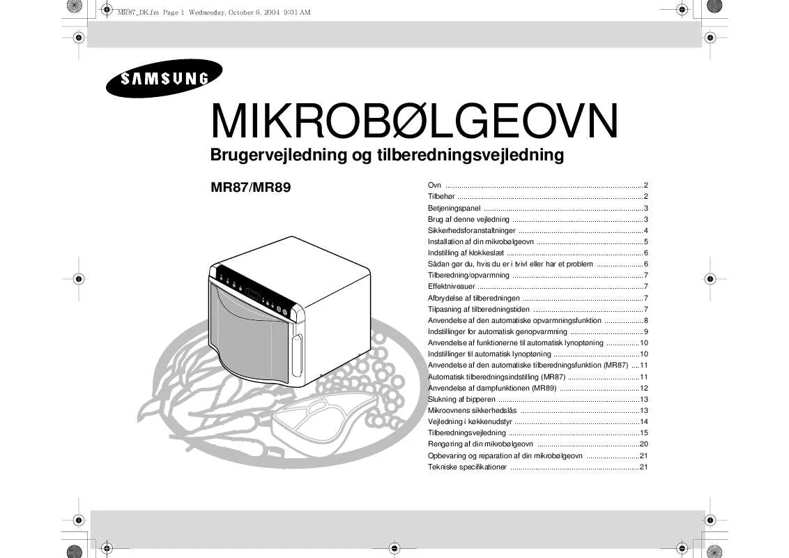 Mode d'emploi SAMSUNG MR87