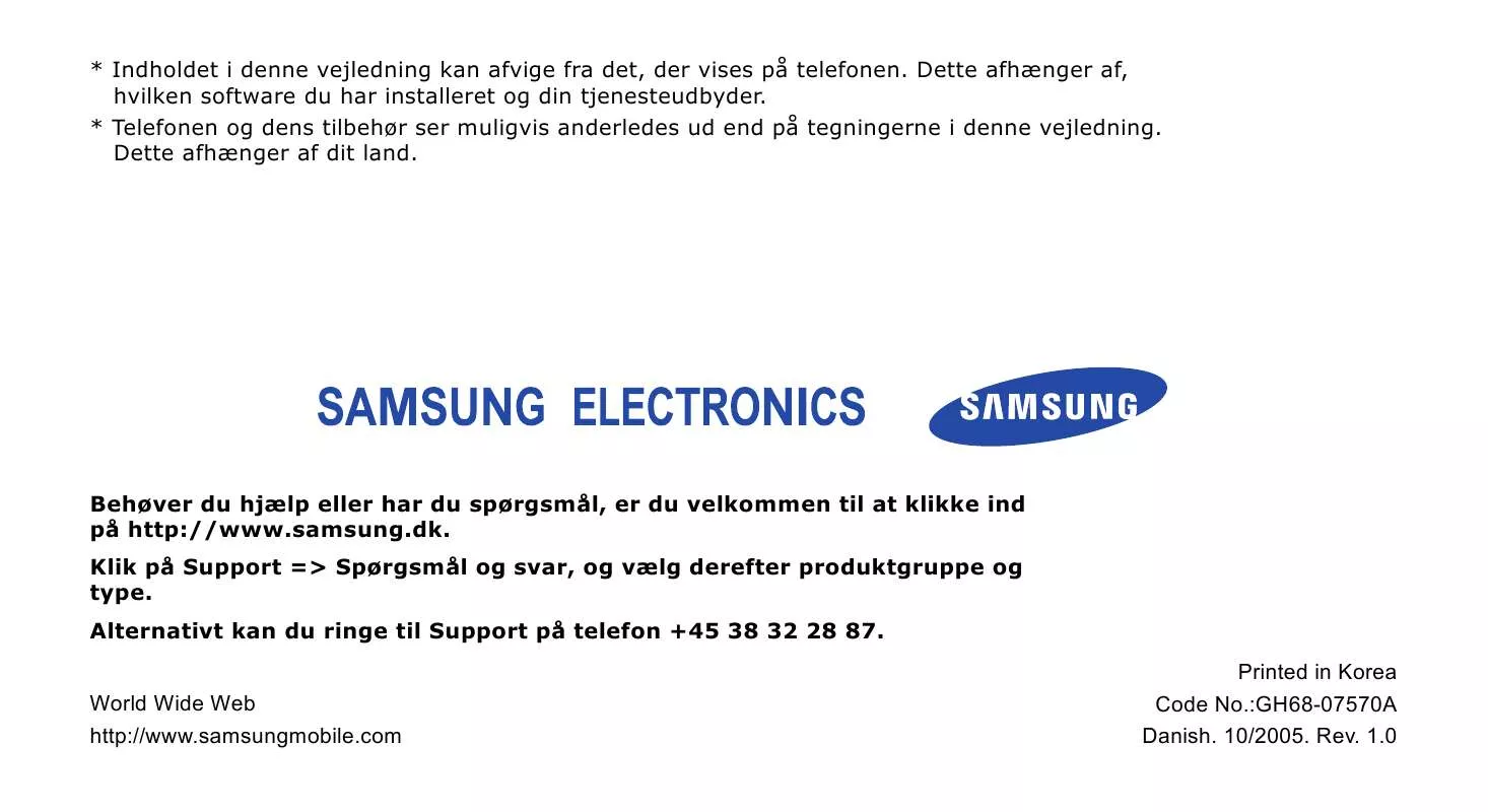 Mode d'emploi SAMSUNG SGH-D600